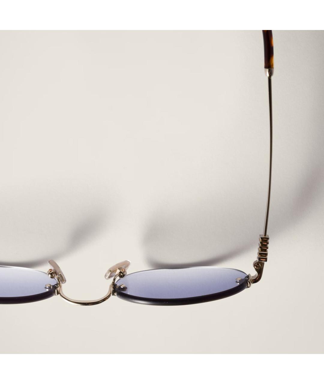 MIU MIU Золотые солнцезащитные очки, фото 6