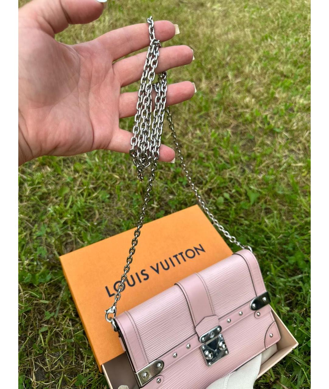 LOUIS VUITTON Розовая кожаная сумка через плечо, фото 5