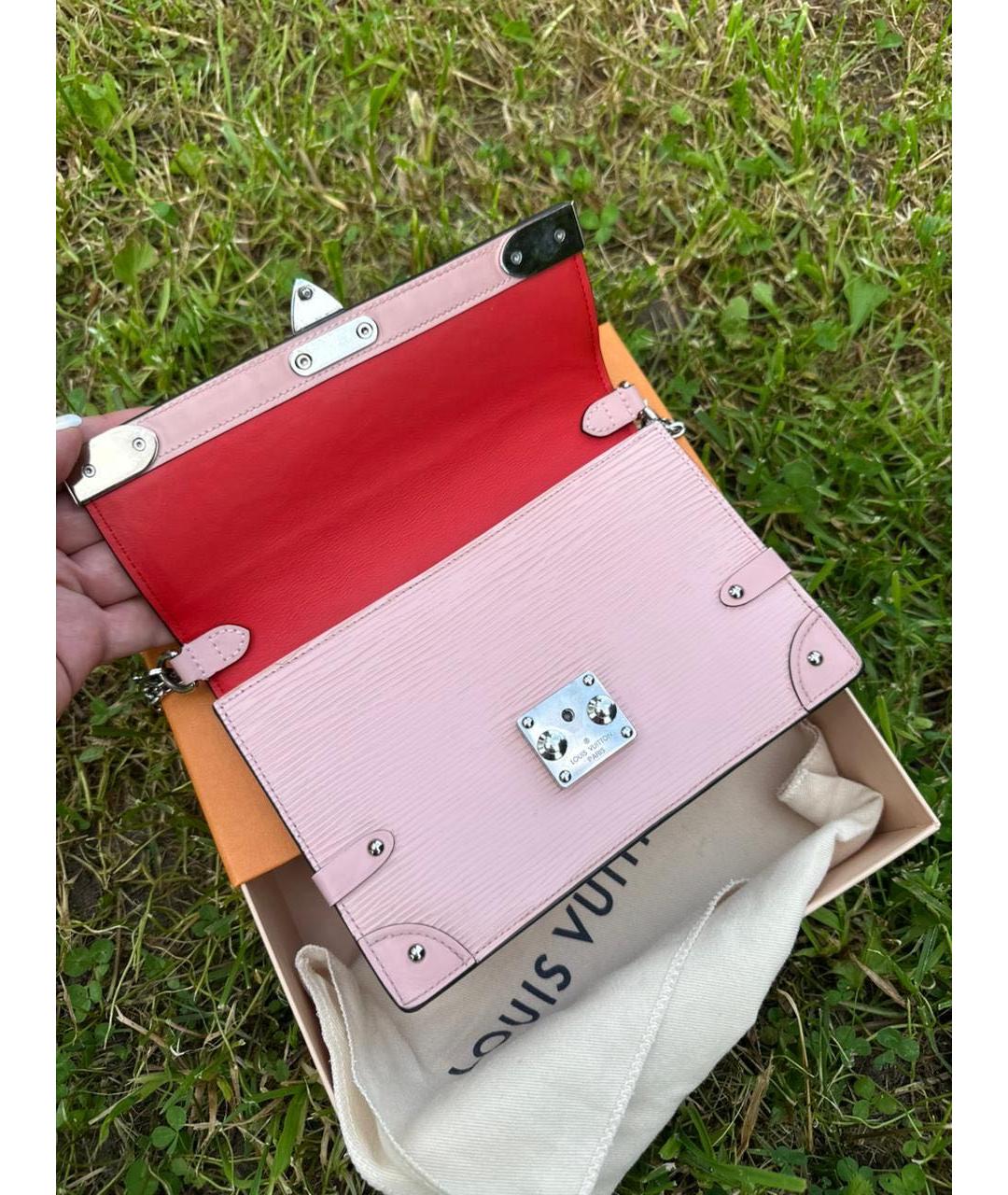 LOUIS VUITTON Розовая кожаная сумка через плечо, фото 6
