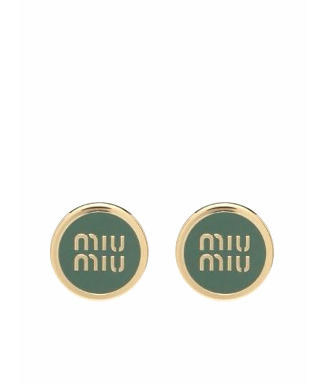 MIU MIU Бирюзовые металлические серьги, фото 1
