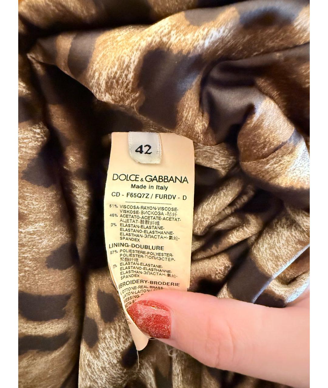 DOLCE&GABBANA Горчичное вискозное вечернее платье, фото 5