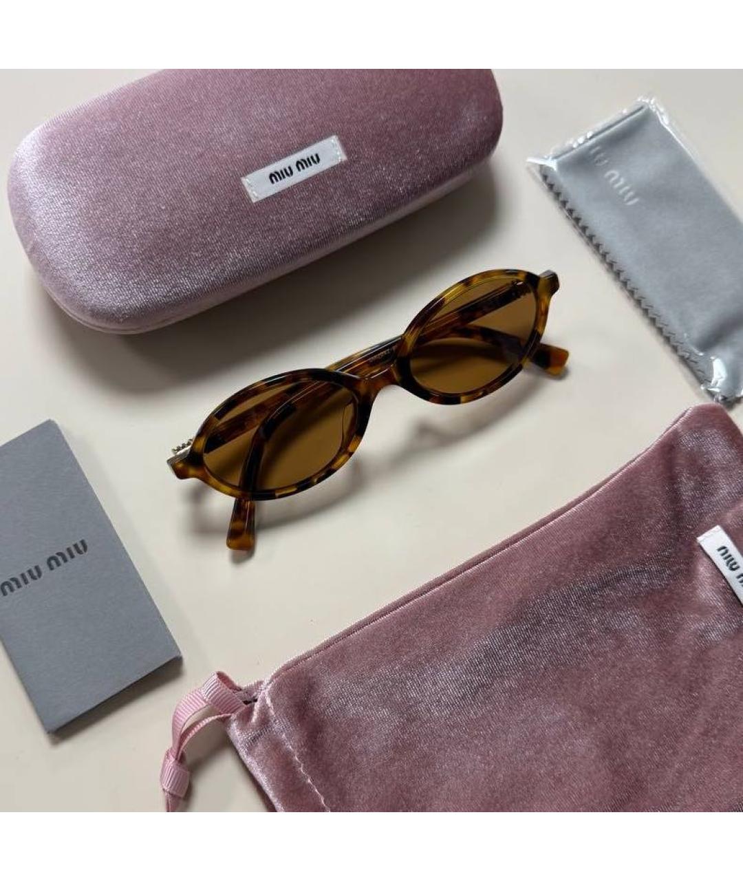 MIU MIU Коричневые солнцезащитные очки, фото 2