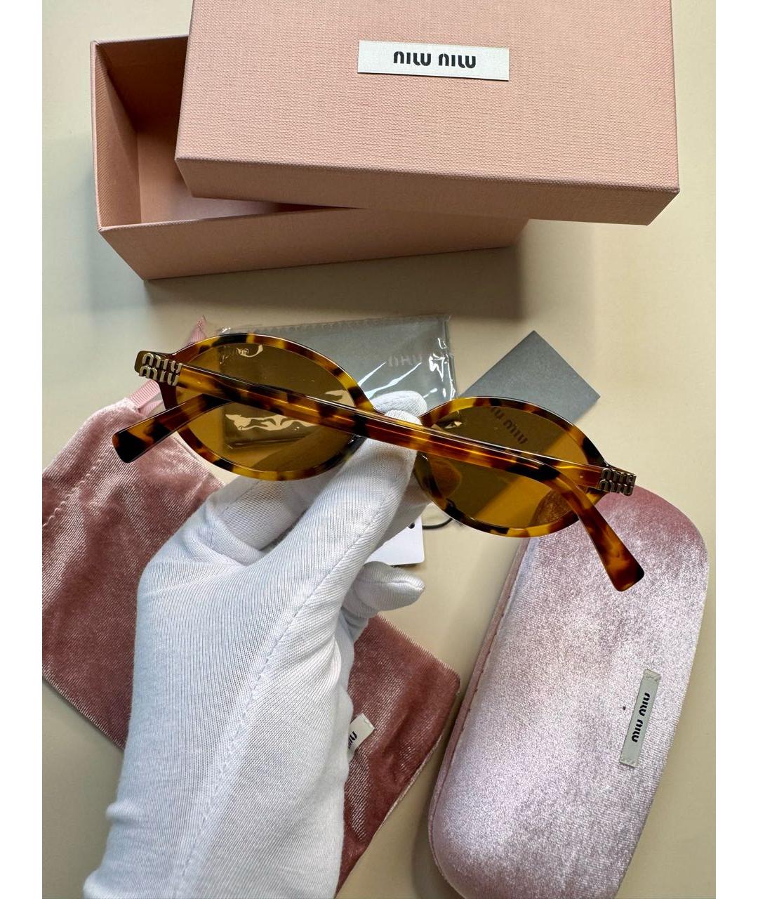 MIU MIU Коричневые солнцезащитные очки, фото 6