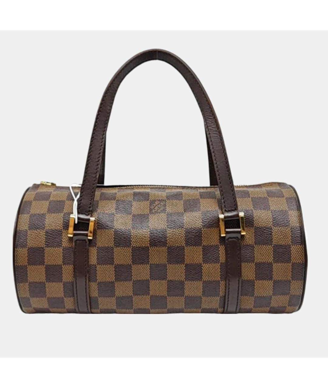 LOUIS VUITTON Коричневая кожаная сумка с короткими ручками, фото 4