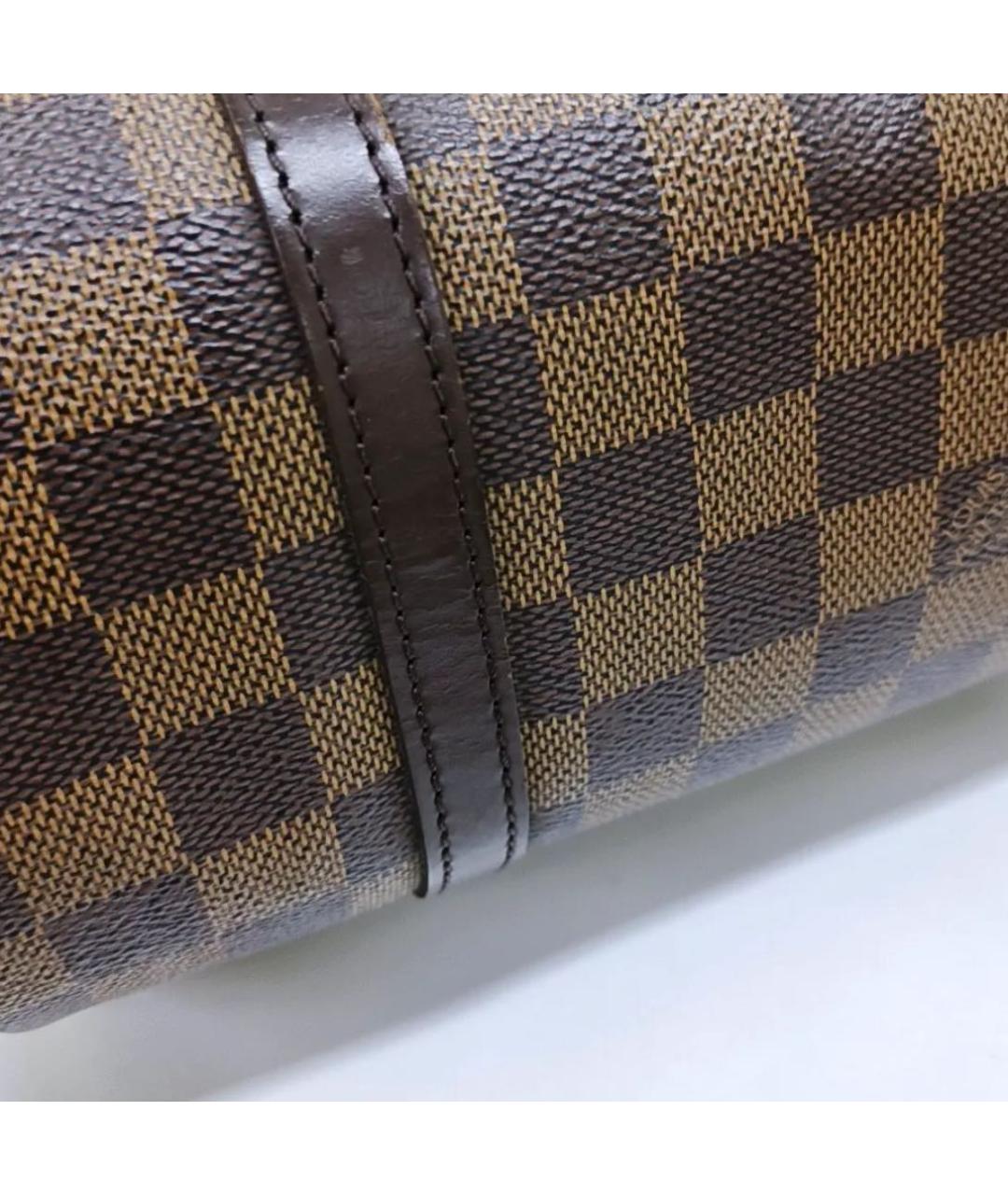LOUIS VUITTON Коричневая кожаная сумка с короткими ручками, фото 7