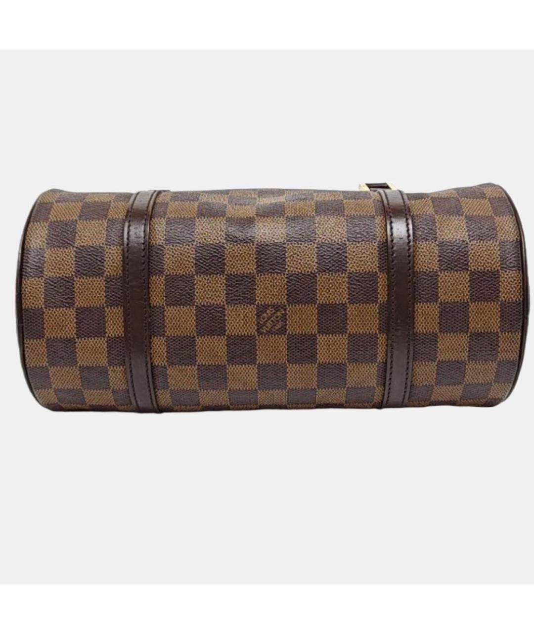 LOUIS VUITTON Коричневая кожаная сумка с короткими ручками, фото 5