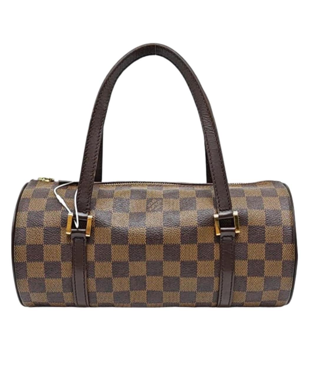 LOUIS VUITTON Коричневая кожаная сумка с короткими ручками, фото 9