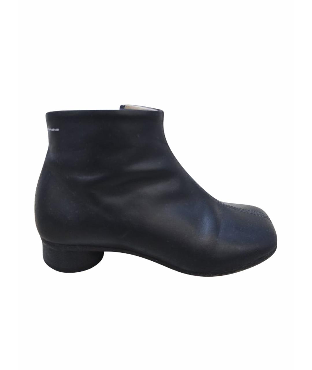 MAISON MARGIELA Черные кожаные ботинки, фото 1