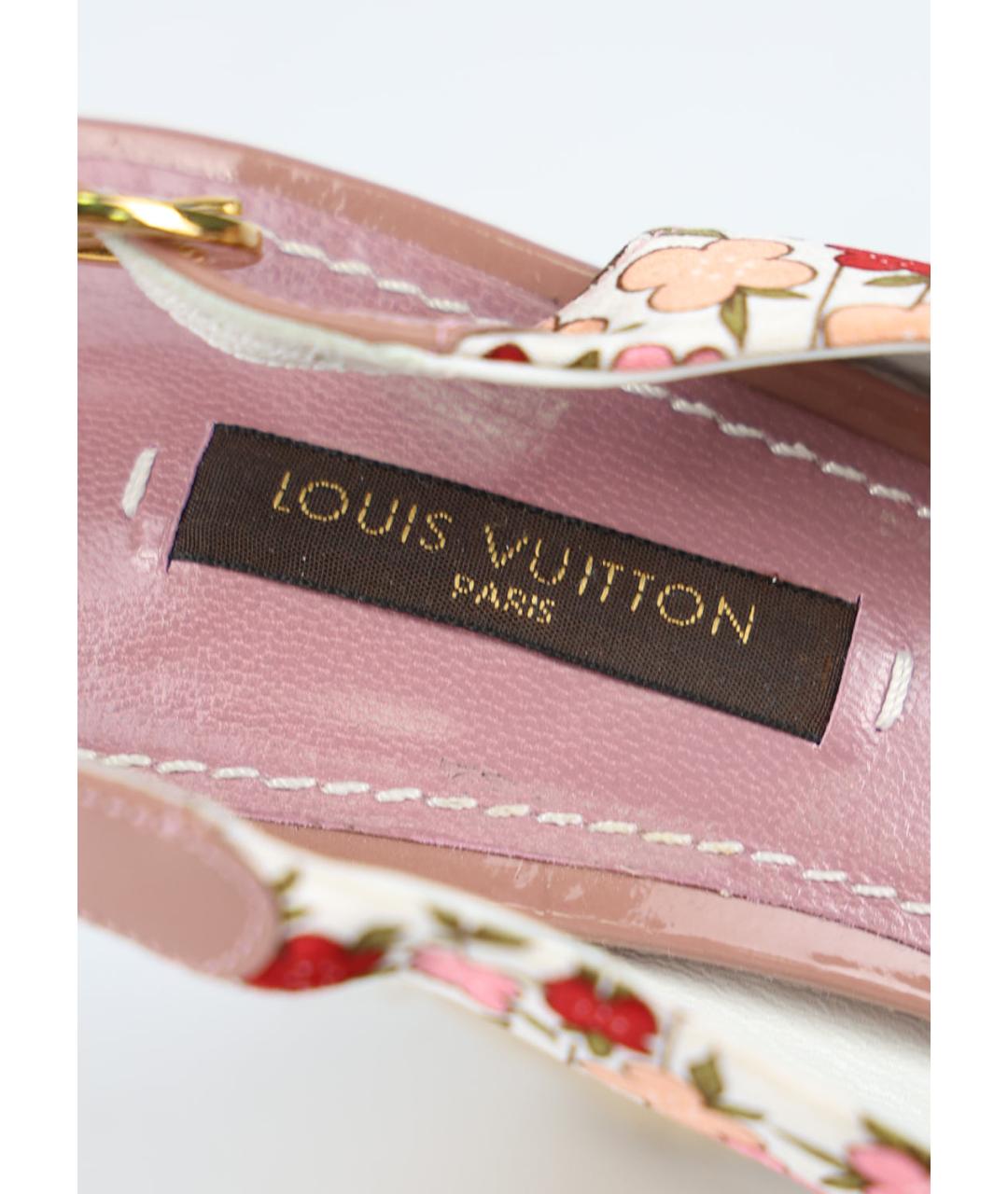 LOUIS VUITTON Мульти текстильные босоножки, фото 3
