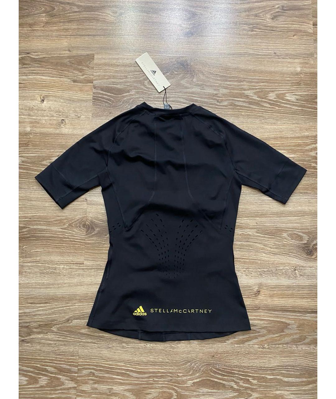 ADIDAS BY STELLA MCCARTNEY Черная хлопко-эластановая футболка, фото 6