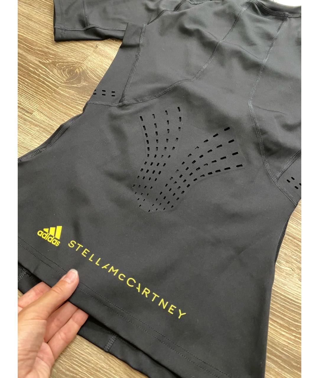 ADIDAS BY STELLA MCCARTNEY Черная хлопко-эластановая футболка, фото 7