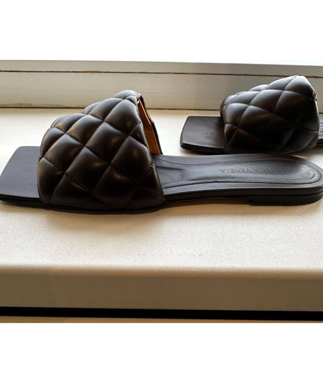 BOTTEGA VENETA Коричневые кожаные сандалии, фото 5