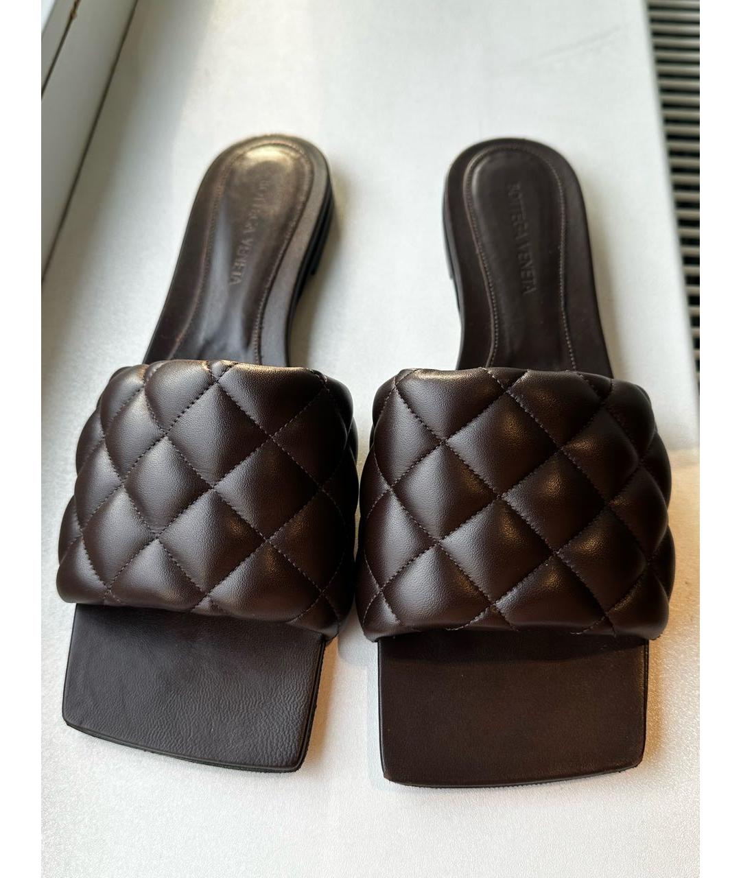 BOTTEGA VENETA Коричневые кожаные сандалии, фото 2
