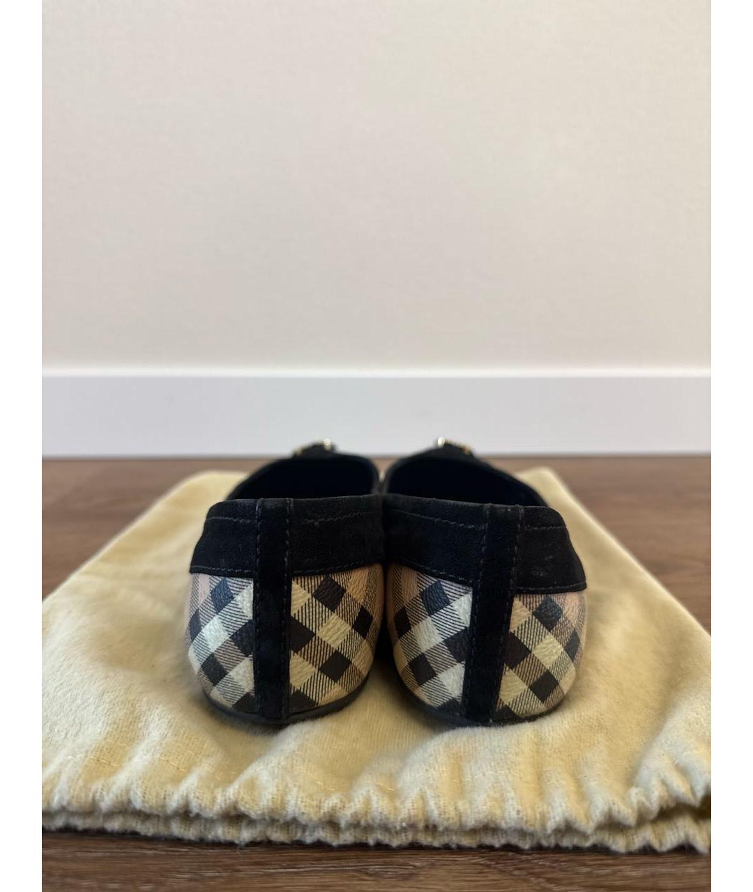 BURBERRY Черные замшевые балетки, фото 4