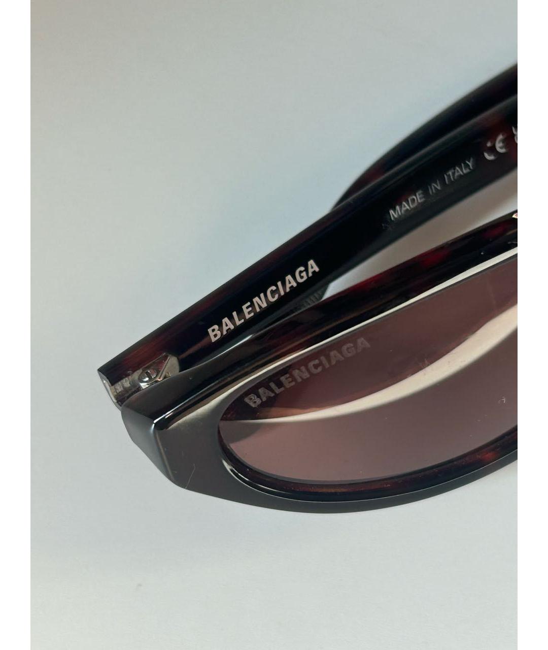 BALENCIAGA Коричневые пластиковые солнцезащитные очки, фото 3