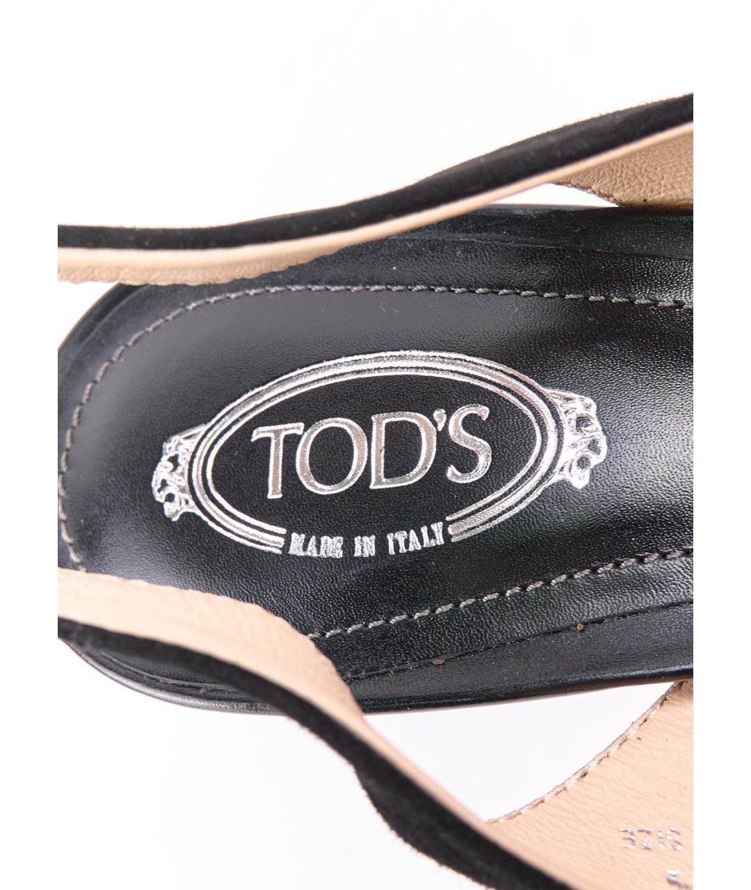 TOD'S Черные замшевые босоножки, фото 3