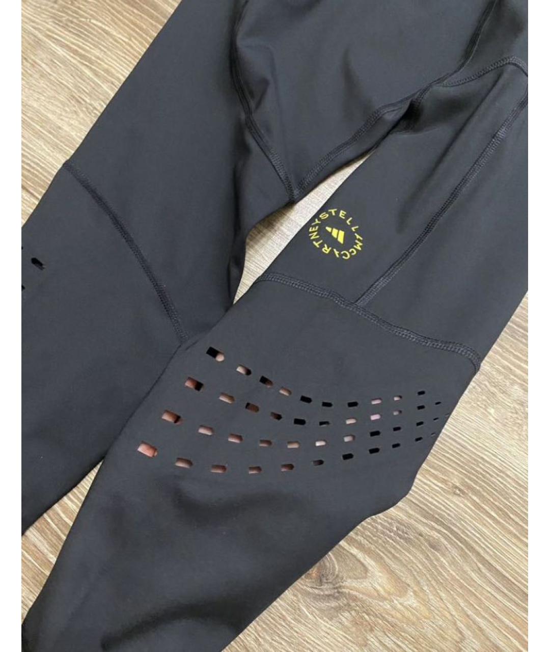 ADIDAS BY STELLA MCCARTNEY Черные хлопко-эластановые леггинсы и велосипедки, фото 7