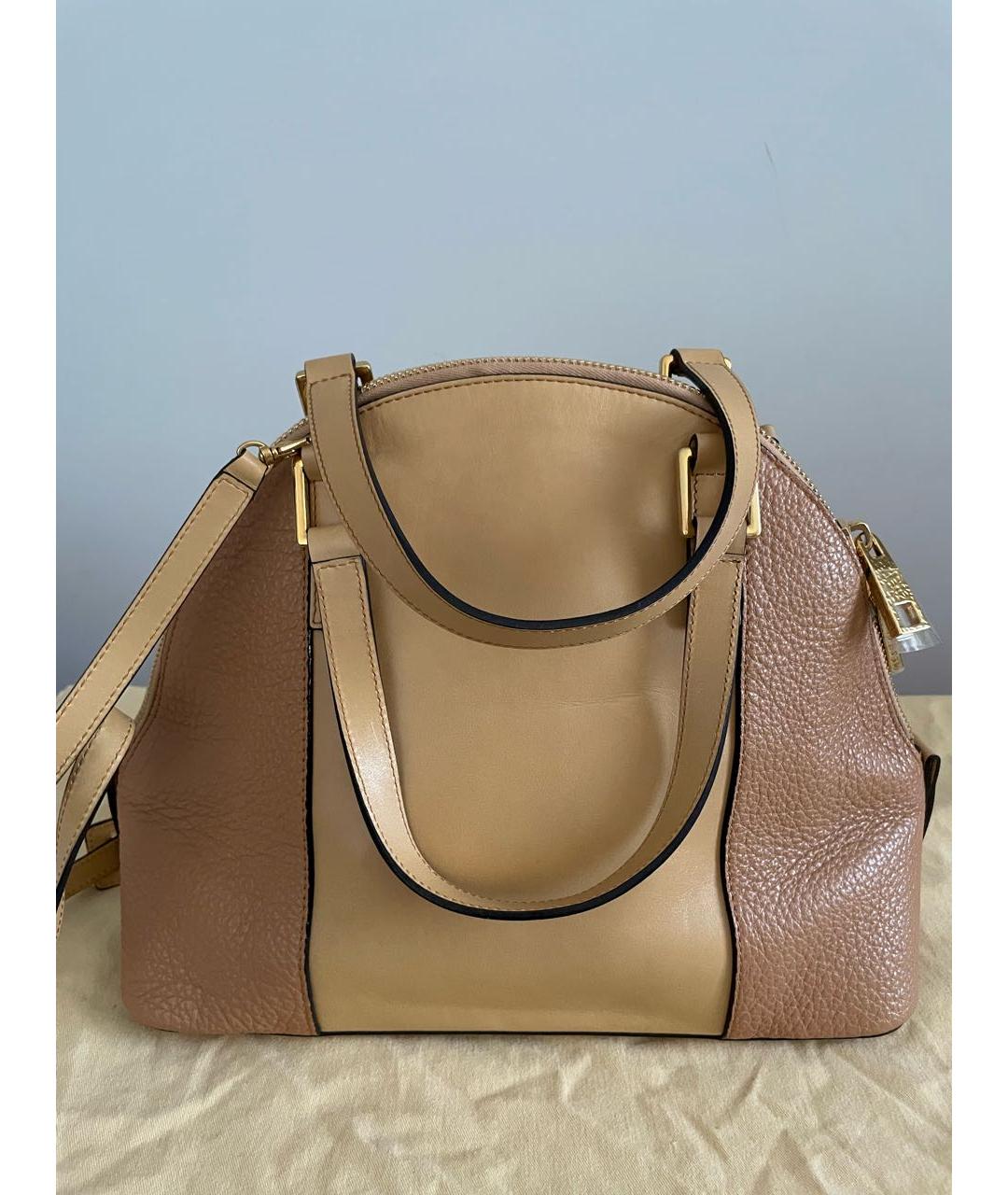 MARC JACOBS Бежевая кожаная сумка с короткими ручками, фото 3