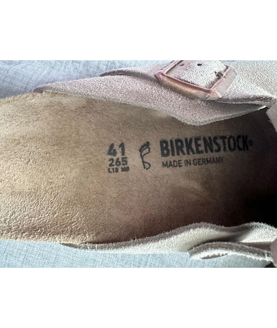 BIRKENSTOCK Бежевые замшевые сабо, фото 6