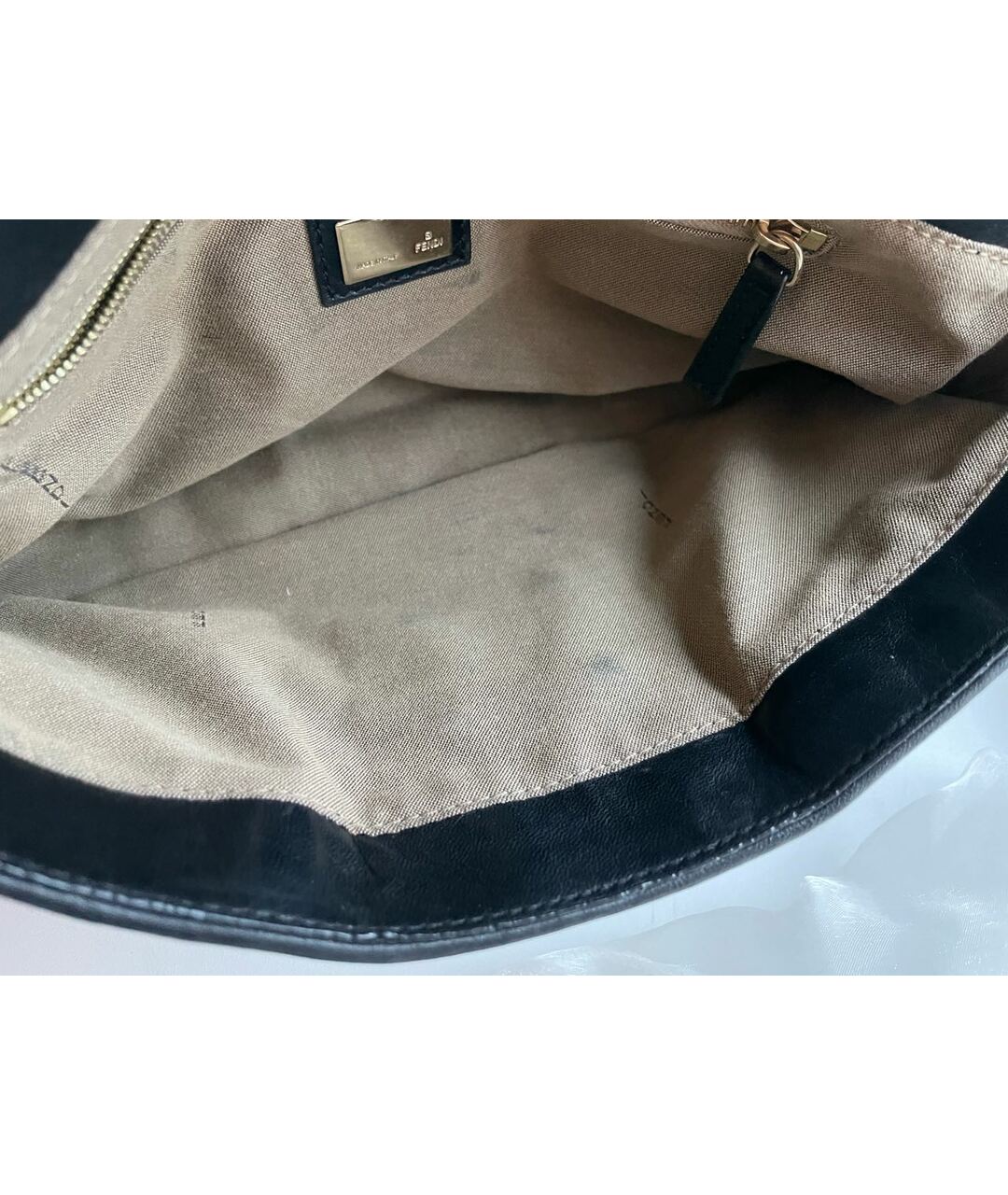 FENDI Бежевая тканевая сумка тоут, фото 7