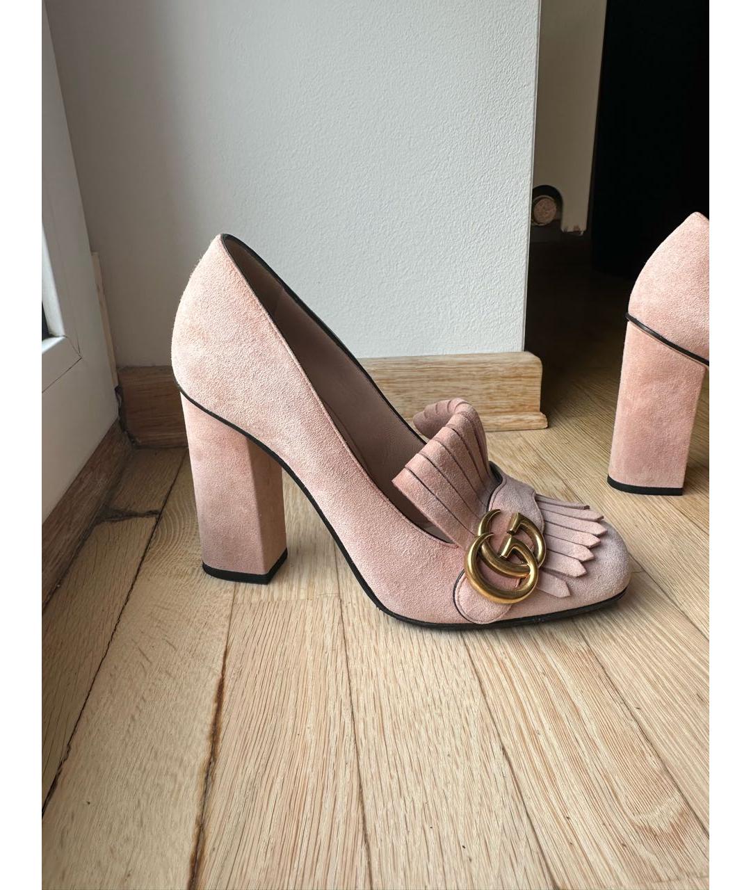 GUCCI Розовые замшевые туфли, фото 5