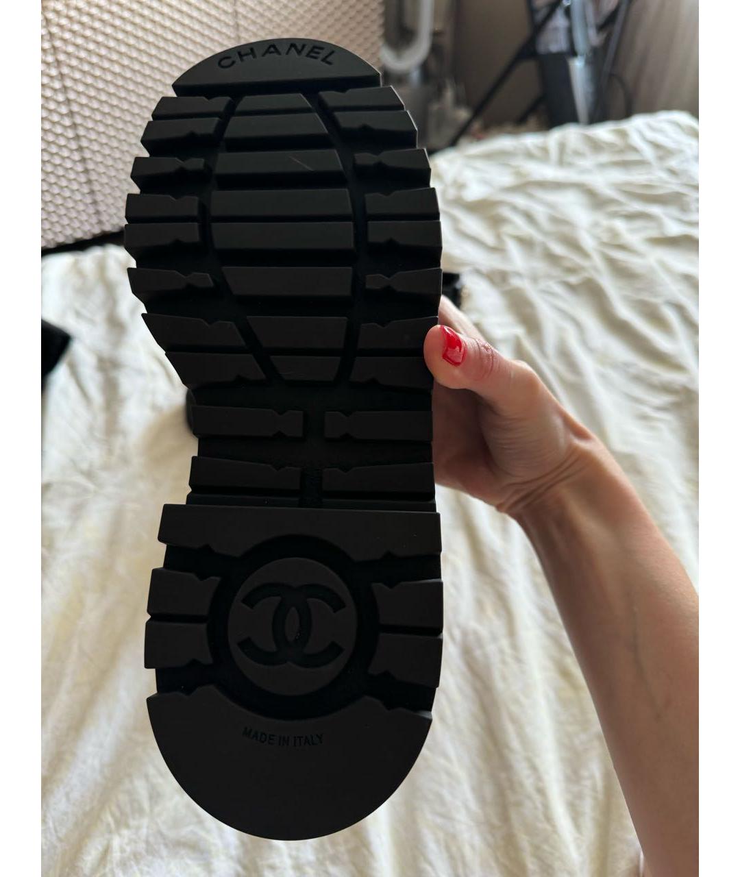 CHANEL Черные кожаные ботинки, фото 5