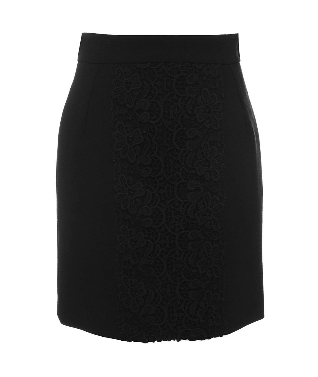 DOLCE&GABBANA Черная шерстяная юбка мини, фото 1