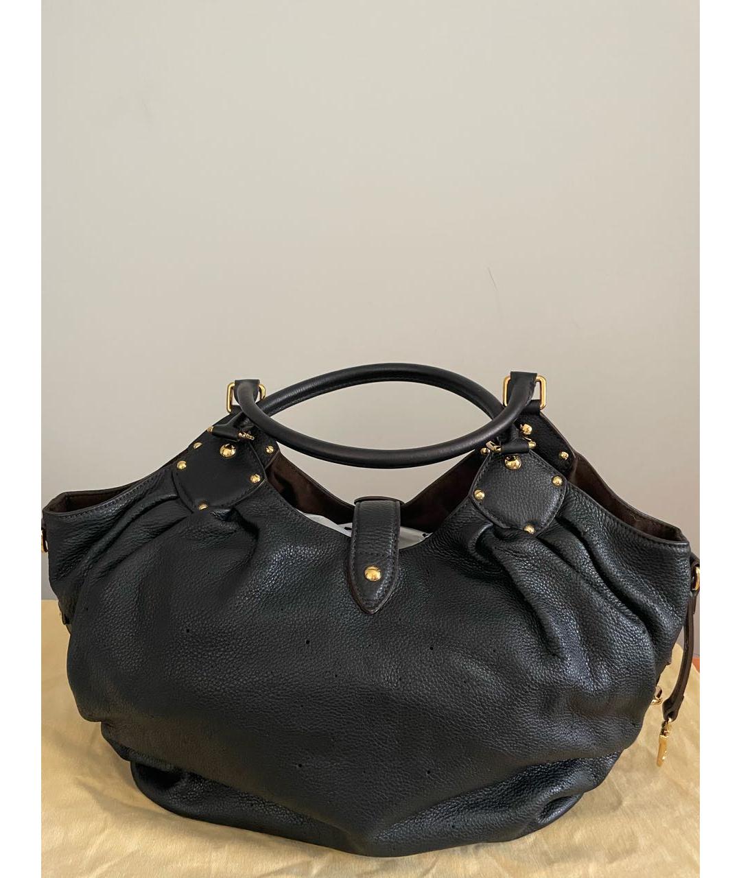LOUIS VUITTON Черная кожаная сумка тоут, фото 3