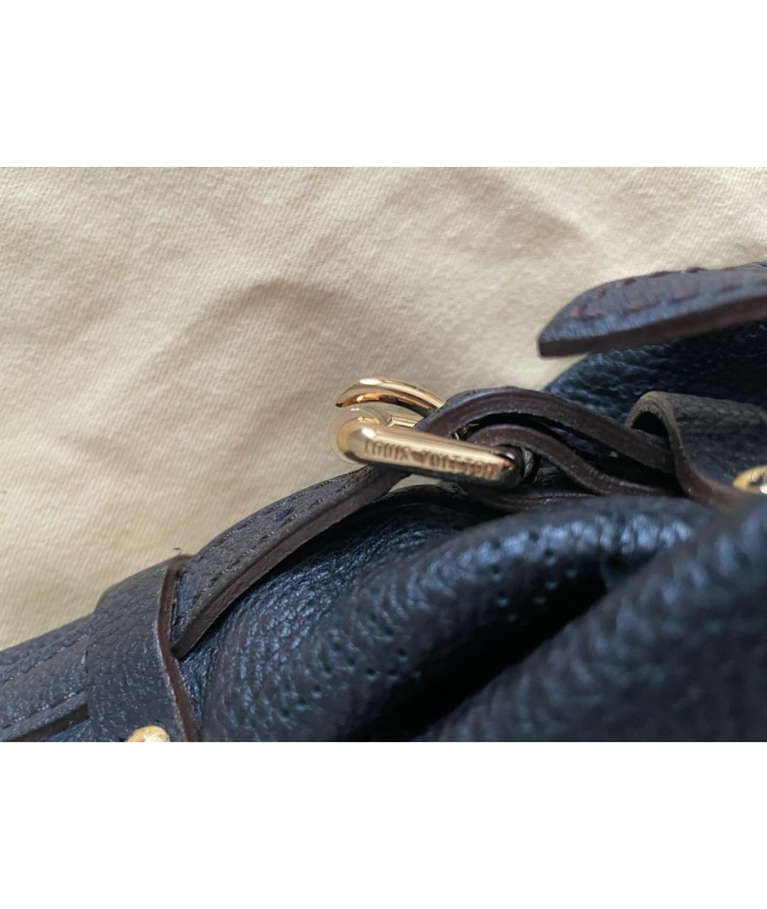 LOUIS VUITTON Черная кожаная сумка тоут, фото 7