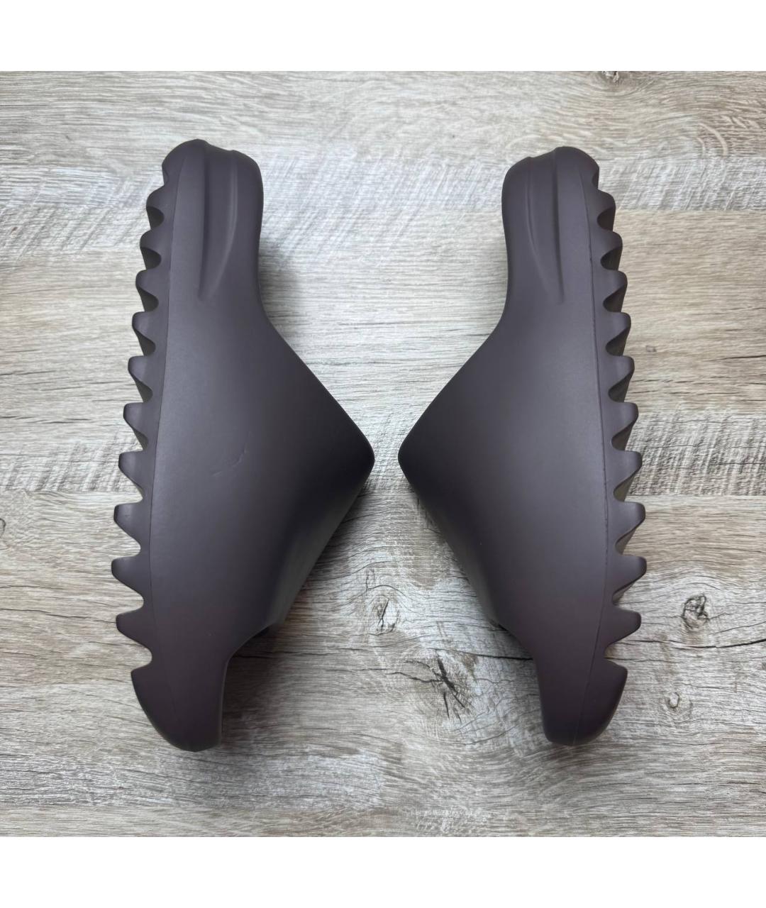 ADIDAS YEEZY Коричневые резиновые шлепанцы, фото 3