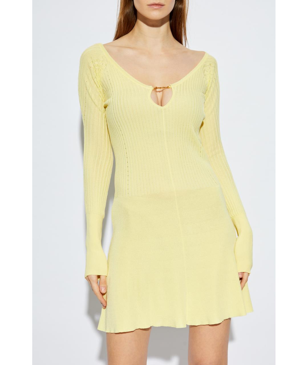 JACQUEMUS Желтое коктейльное платье, фото 3