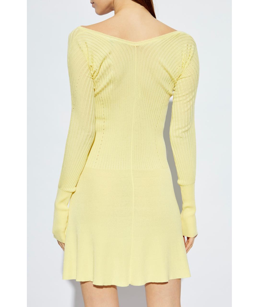 JACQUEMUS Желтое коктейльное платье, фото 4