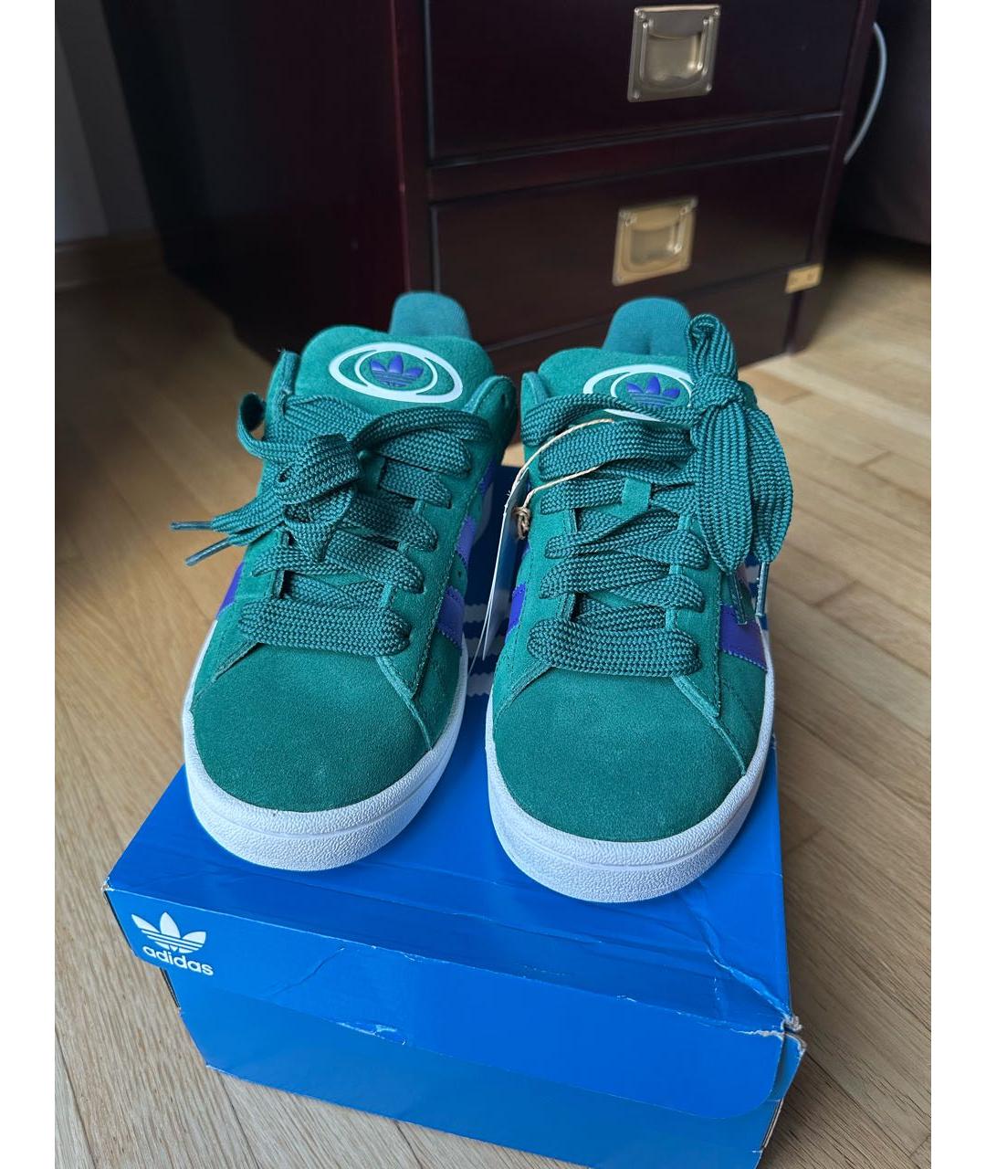 ADIDAS Зеленые замшевые кеды, фото 2