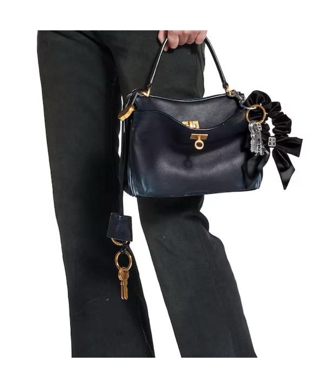BALENCIAGA Черная кожаная поясная сумка, фото 6
