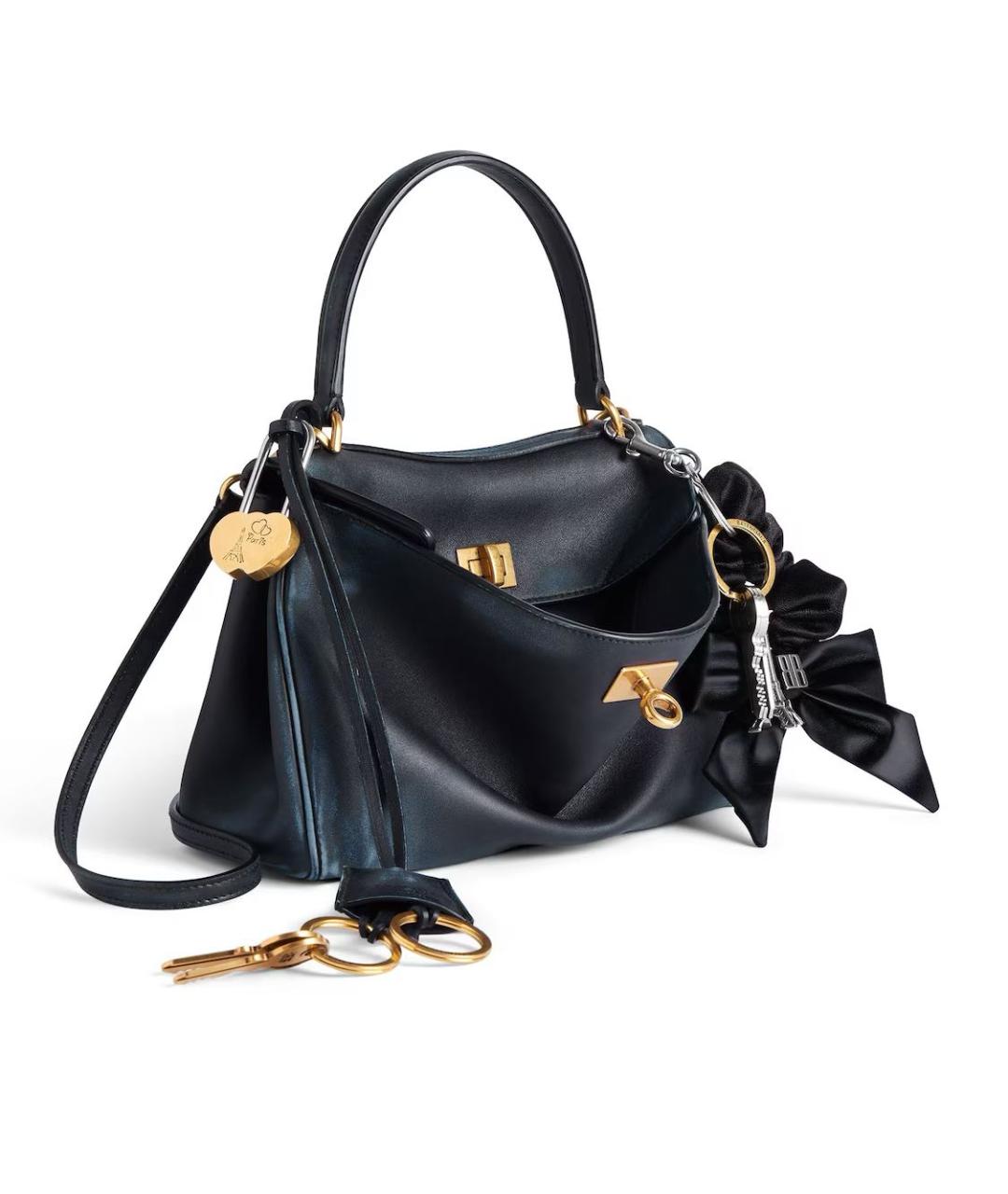 BALENCIAGA Черная кожаная поясная сумка, фото 4