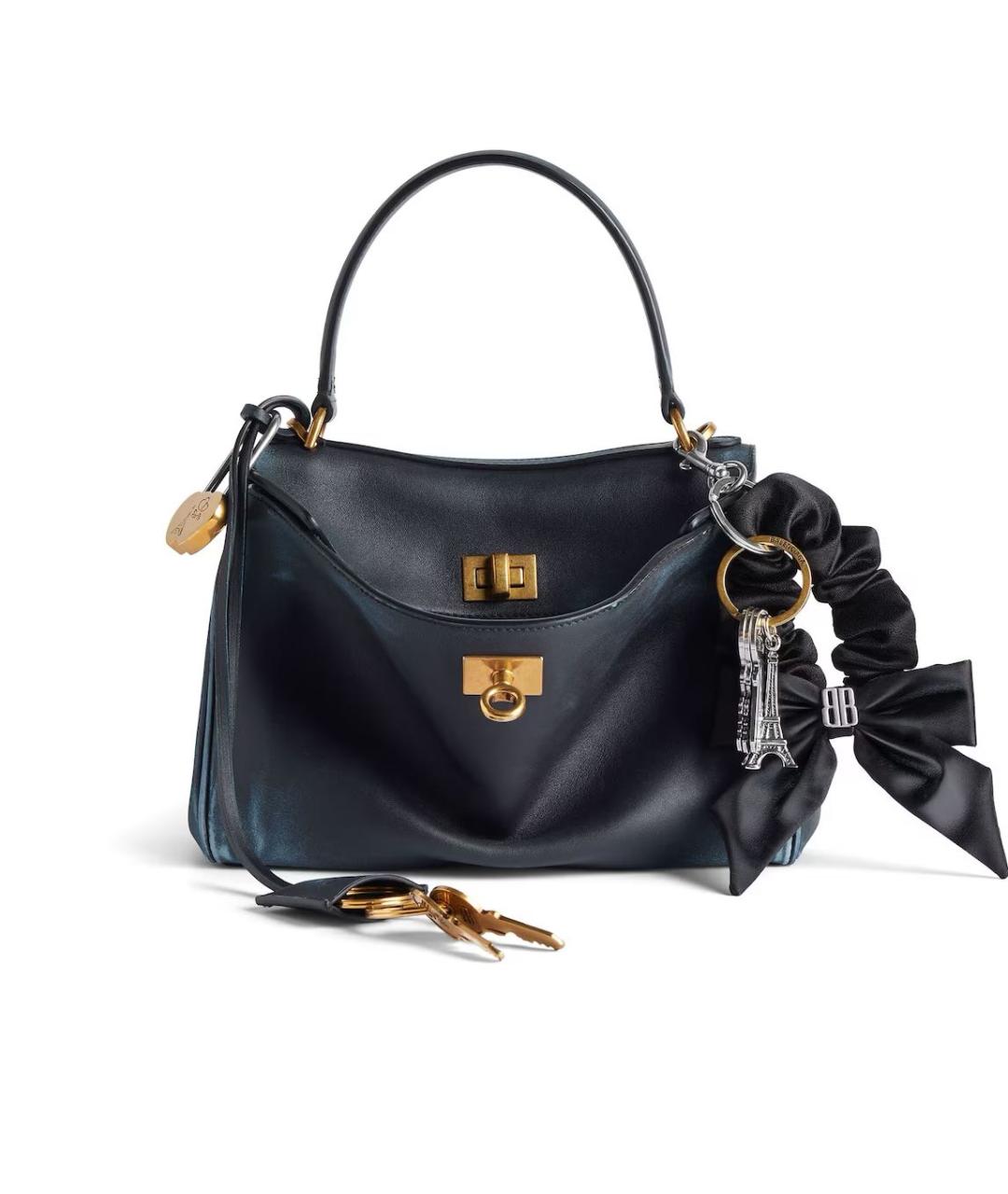 BALENCIAGA Черная кожаная поясная сумка, фото 8