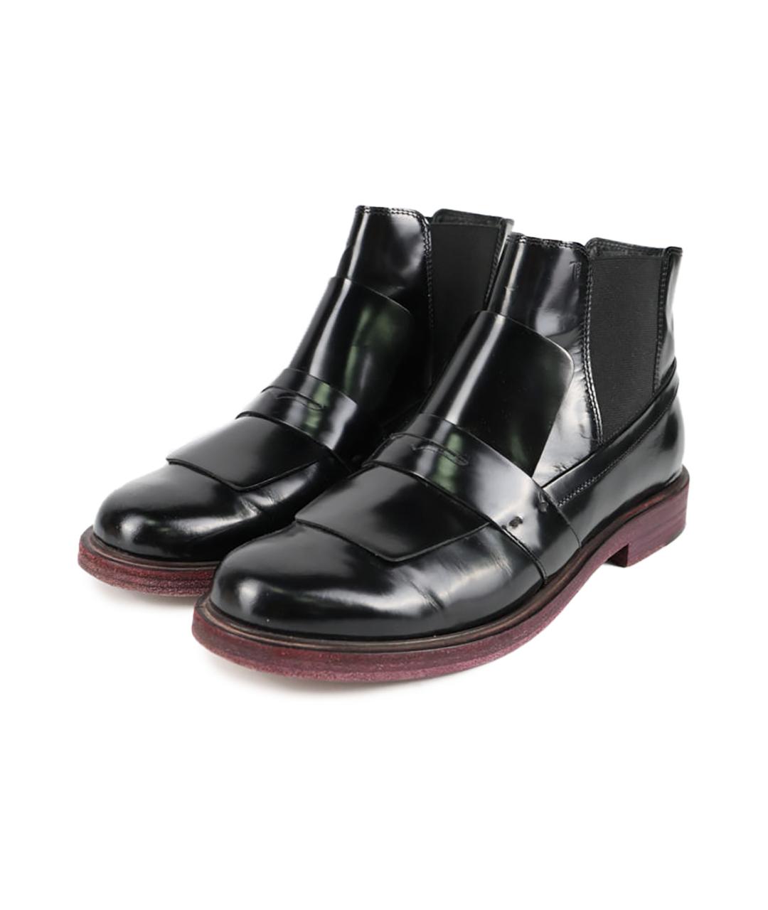 TOD'S Черные кожаные ботинки, фото 5