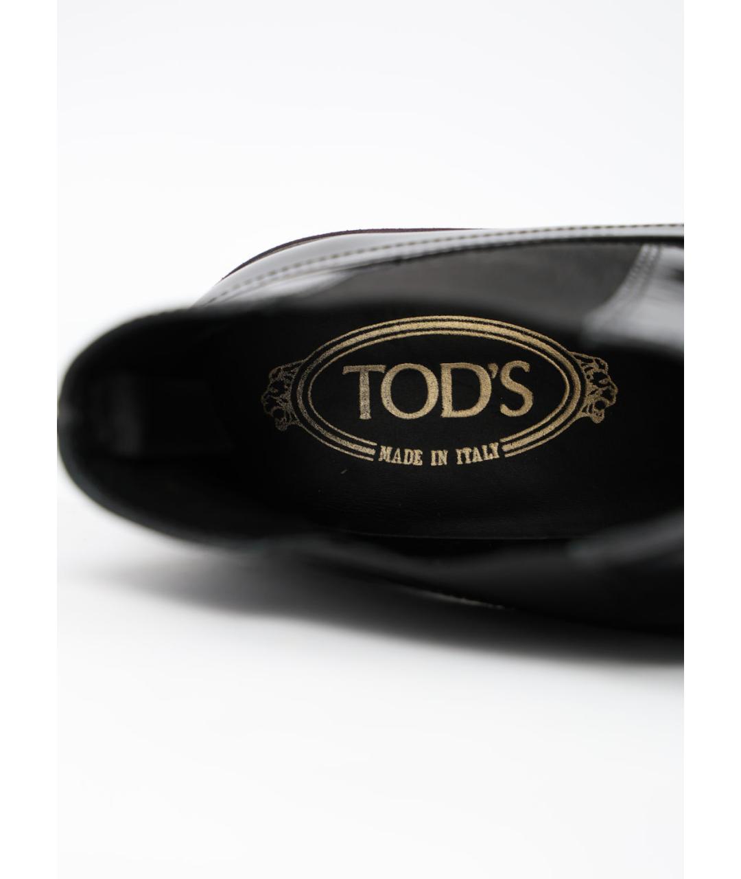 TOD'S Черные кожаные ботинки, фото 3