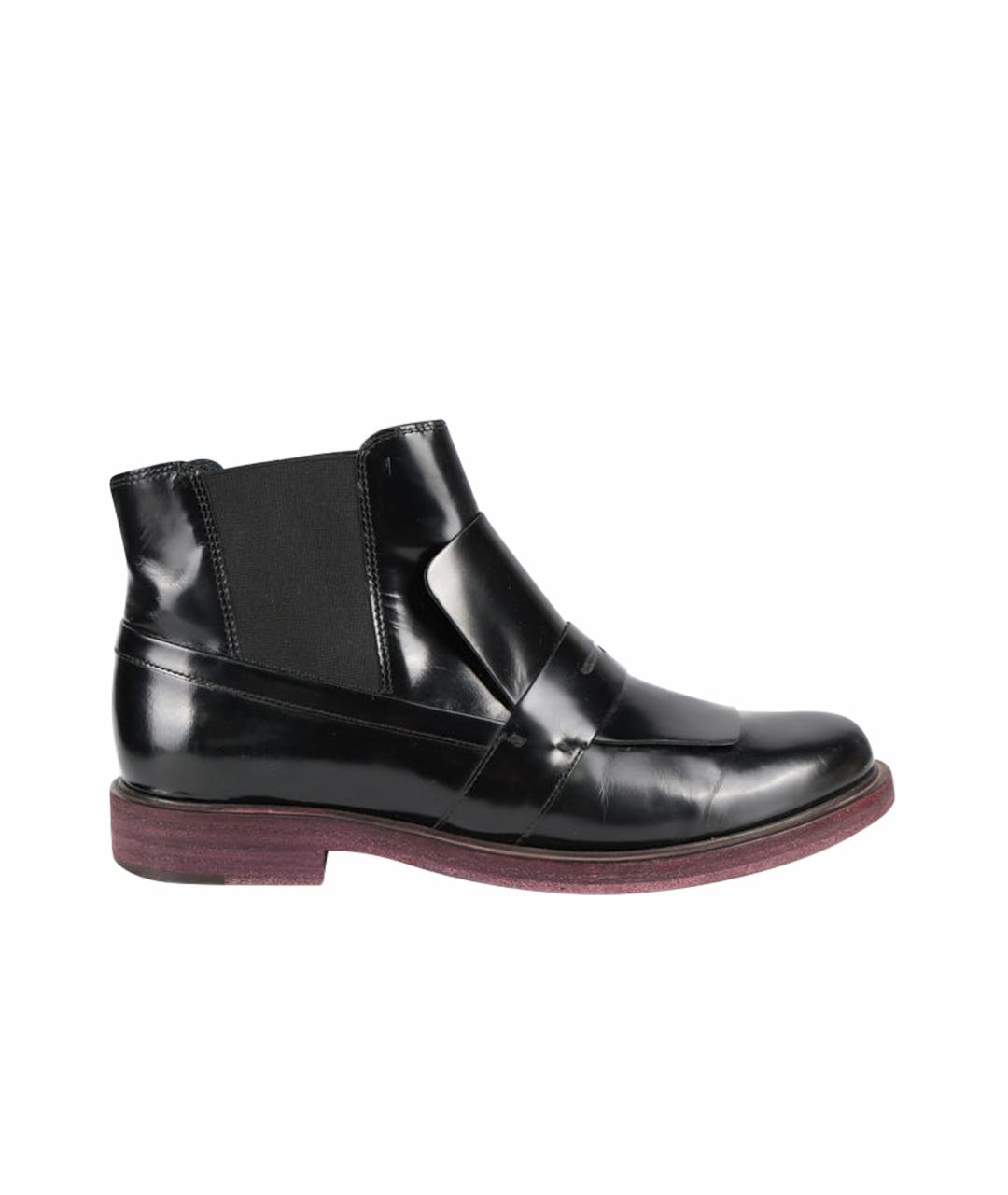 TOD'S Черные кожаные ботинки, фото 1