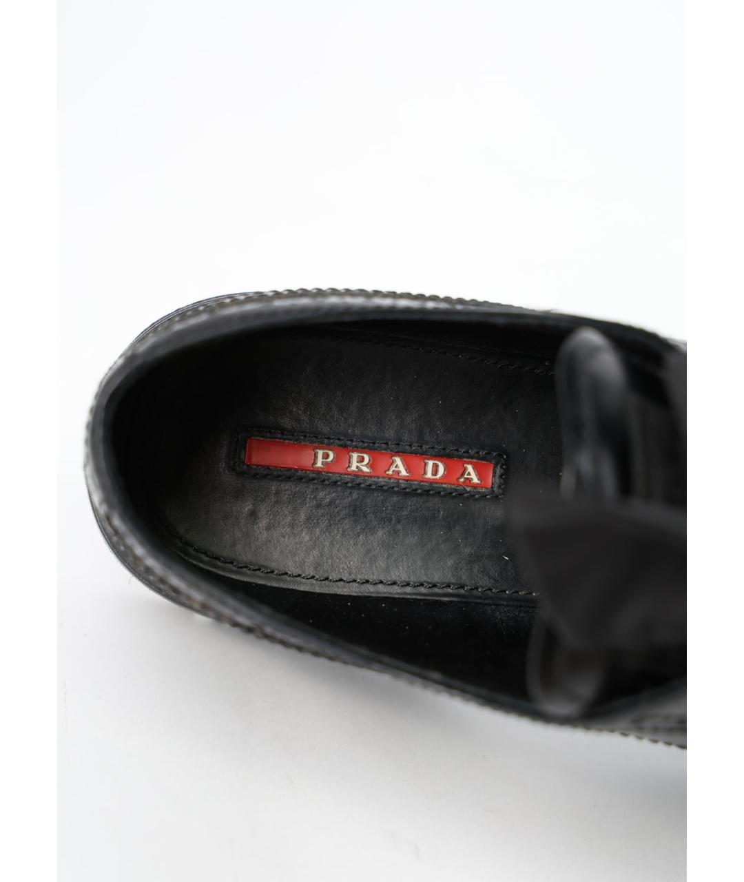 PRADA Черные кожаные брогги и оксфорды, фото 3
