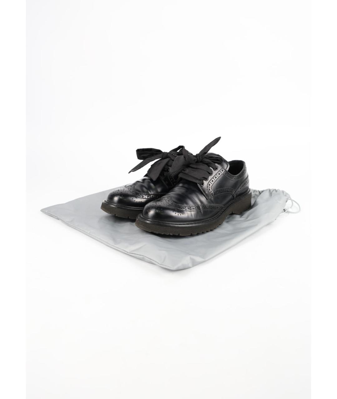 PRADA Черные кожаные брогги и оксфорды, фото 6