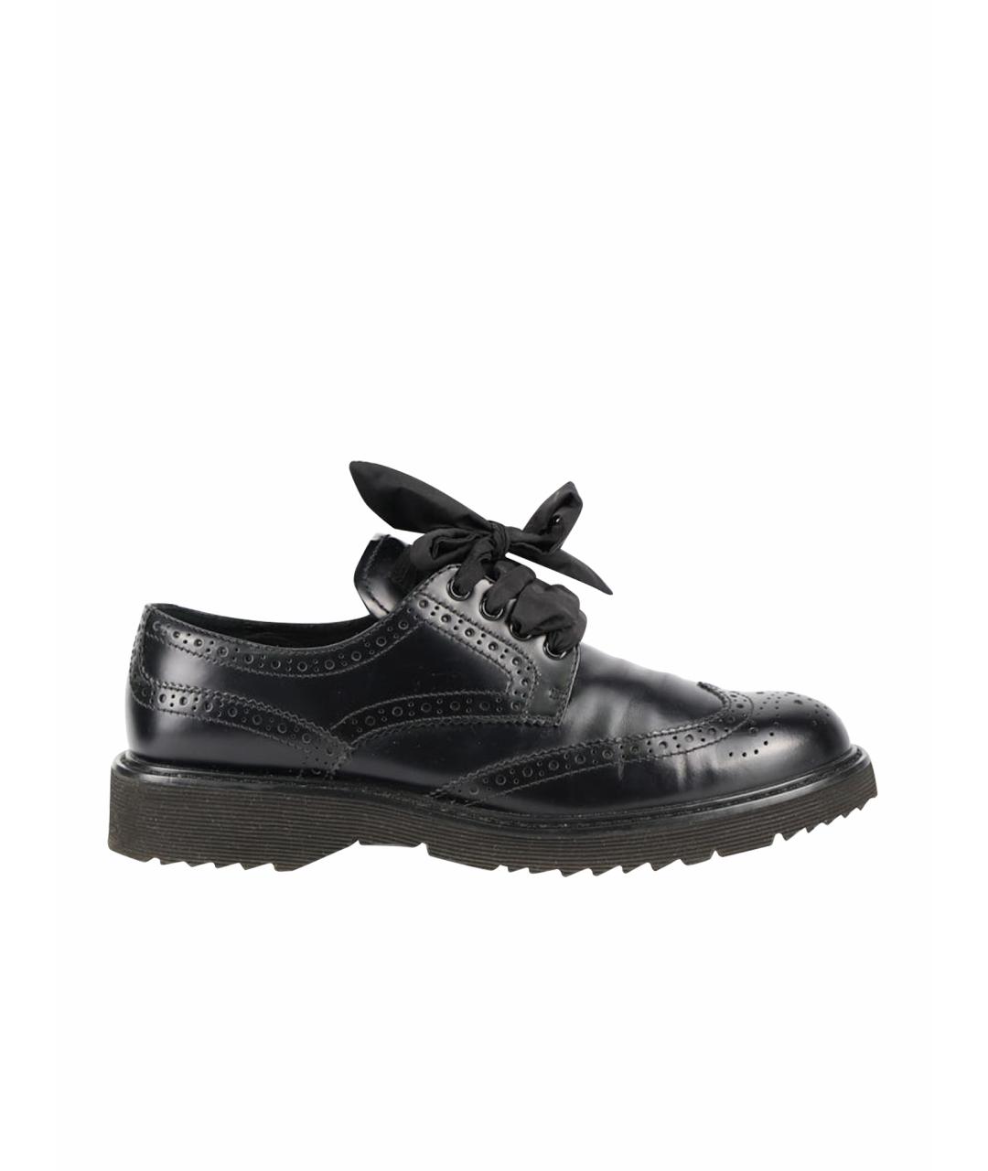 PRADA Черные кожаные брогги и оксфорды, фото 1