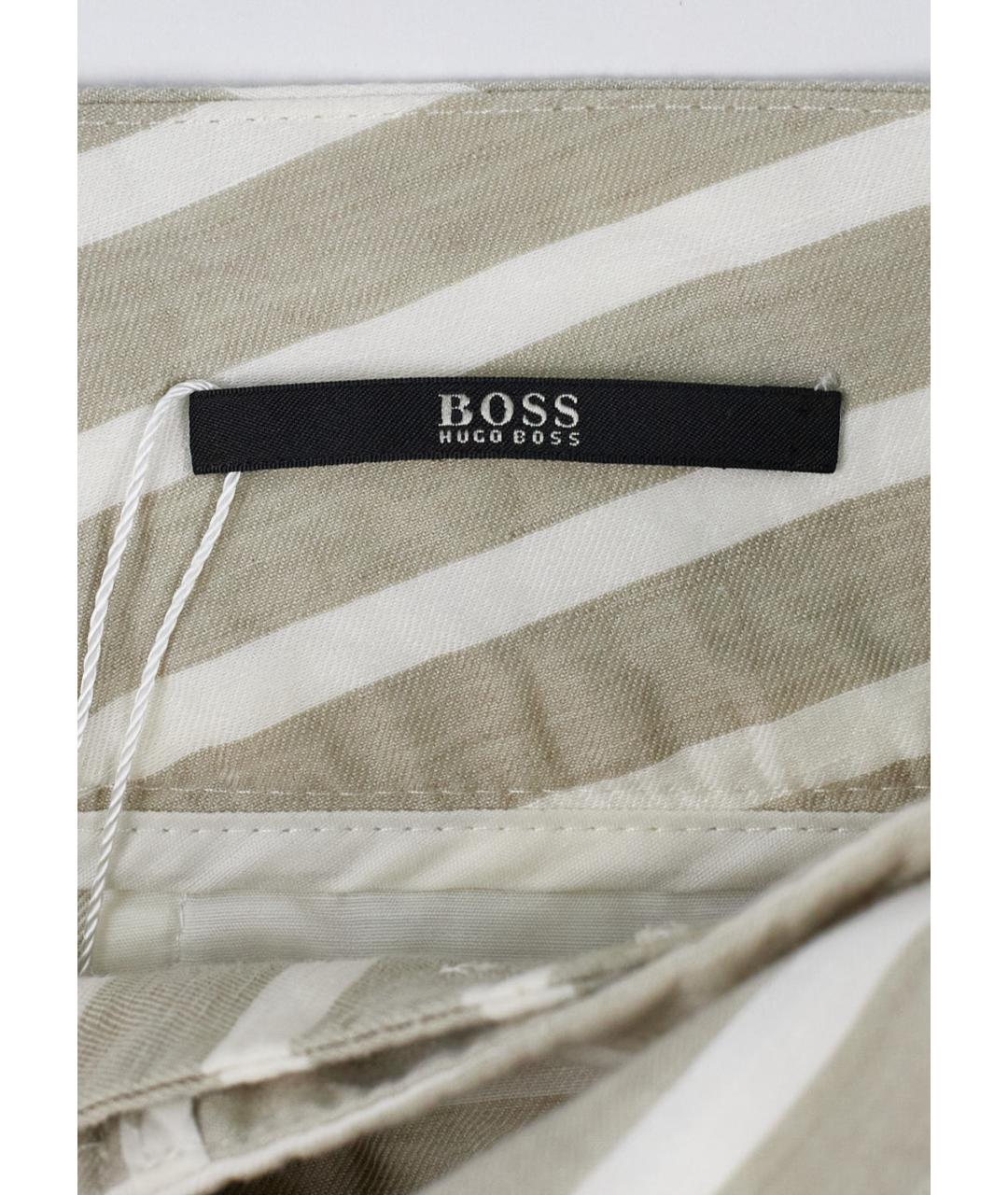 HUGO BOSS Серые льняные брюки широкие, фото 3