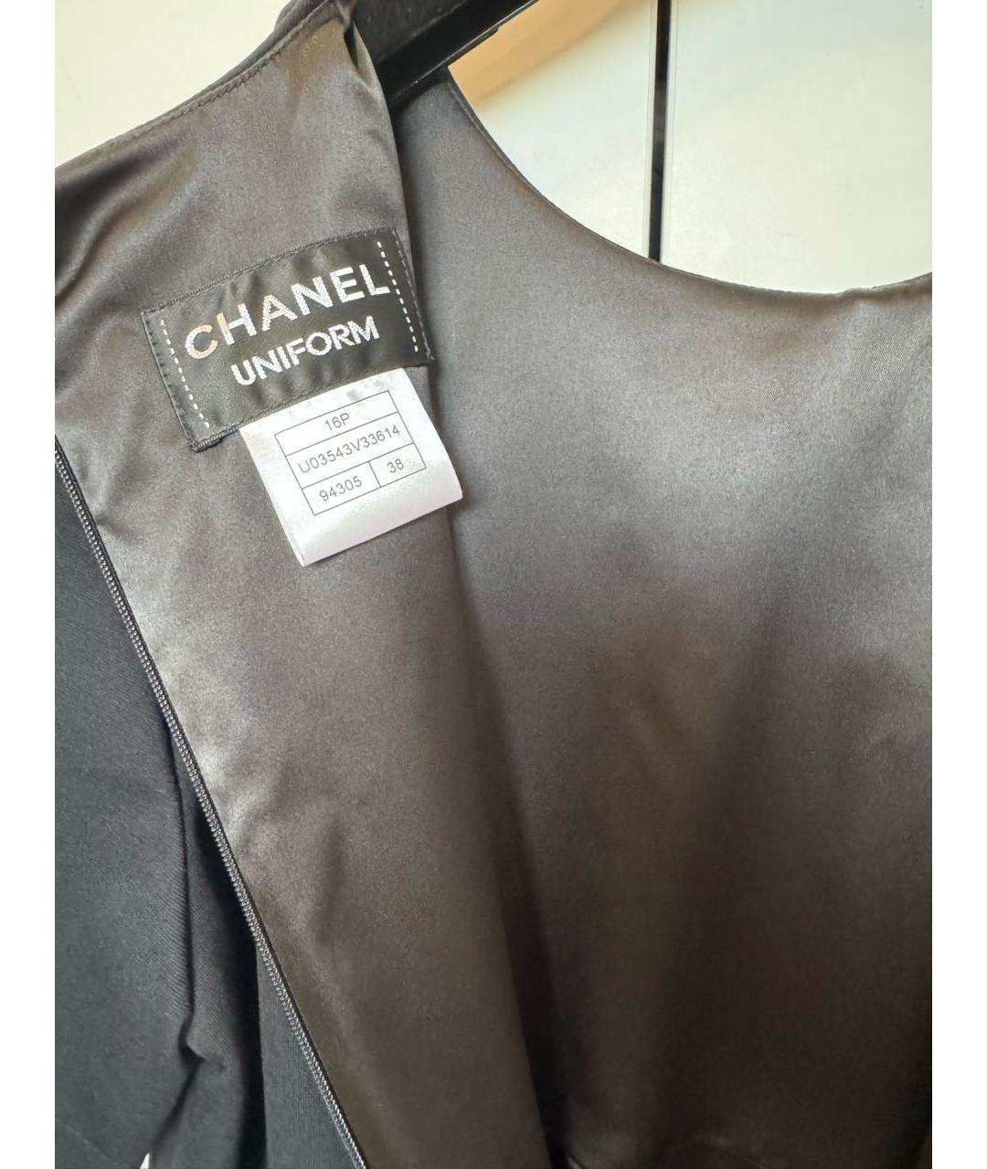 CHANEL Черное вискозное повседневное платье, фото 4