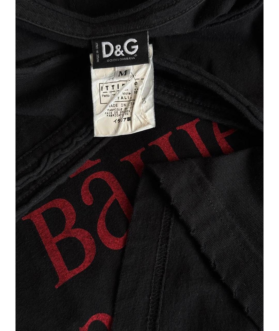 DOLCE&GABBANA Черная хлопковая футболка, фото 3