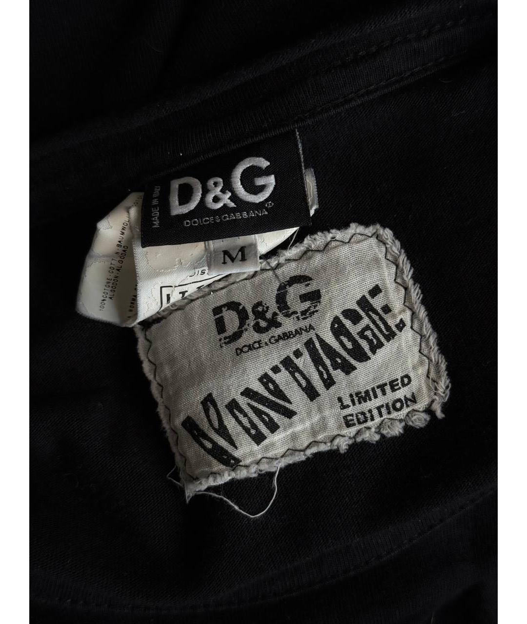 DOLCE&GABBANA Черная хлопковая футболка, фото 4