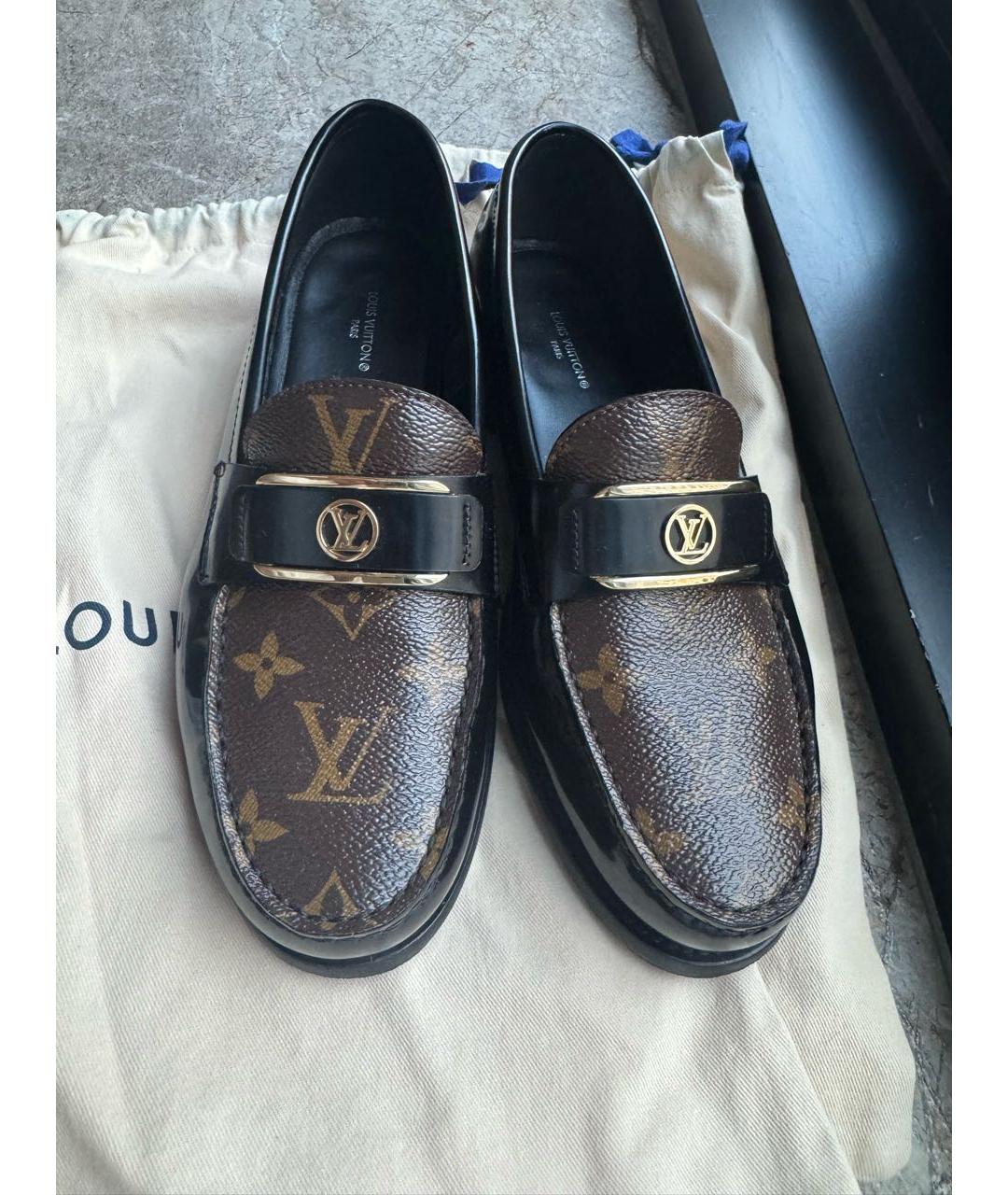 LOUIS VUITTON Коричневые кожаные лоферы, фото 2