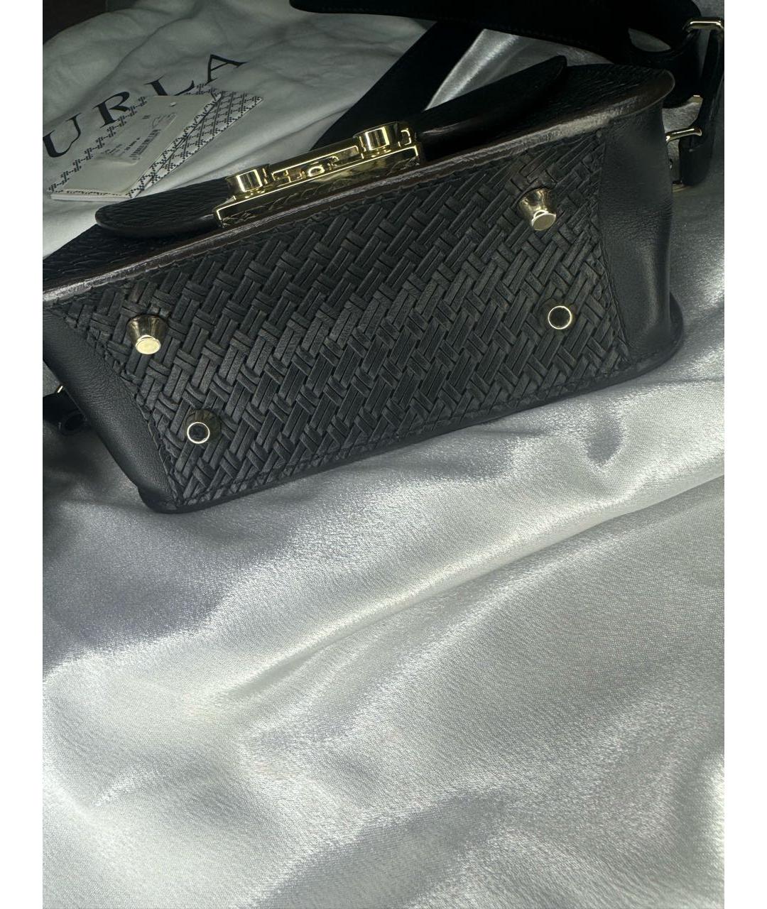 FURLA Черная кожаная сумка через плечо, фото 6