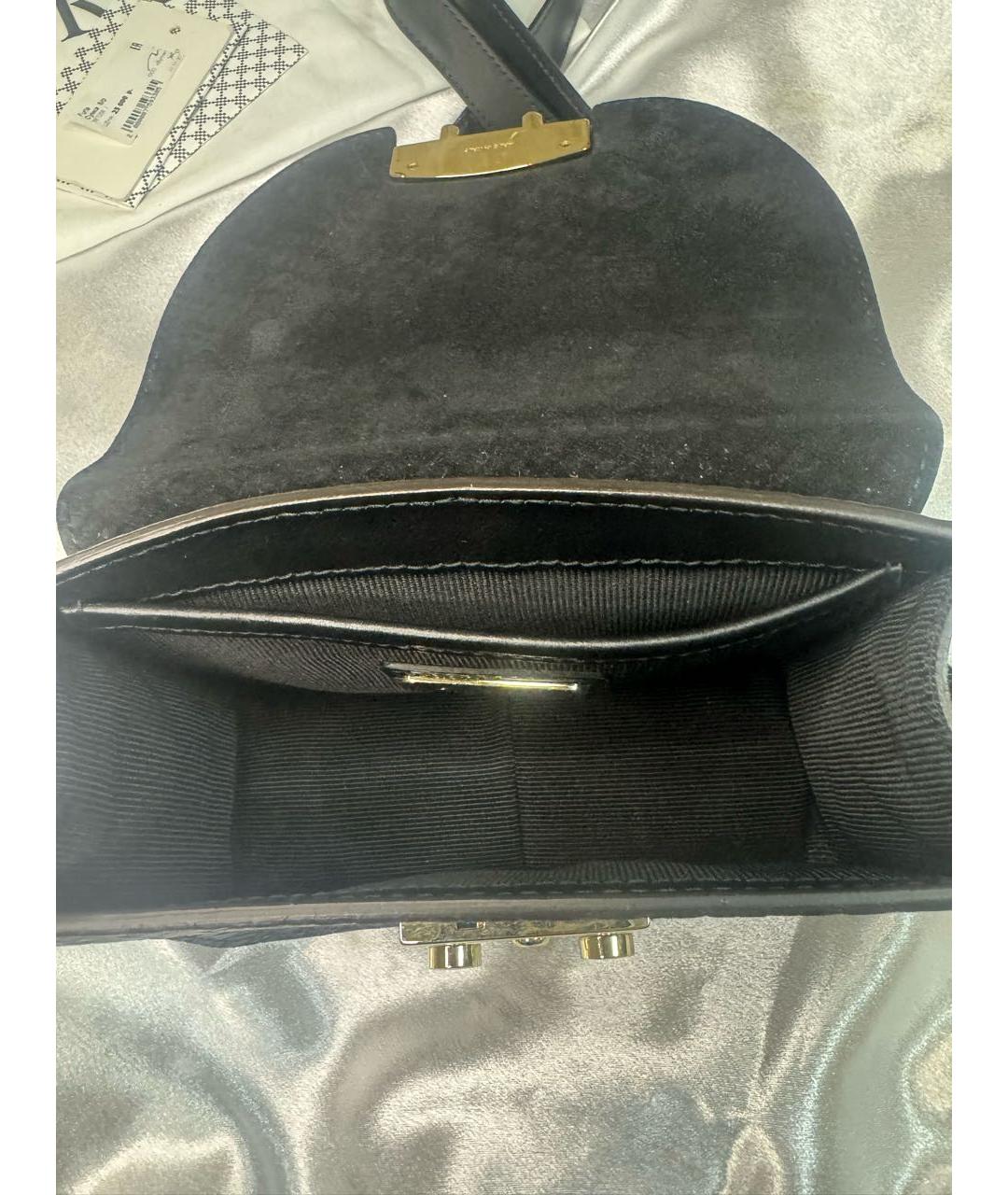 FURLA Черная кожаная сумка через плечо, фото 3