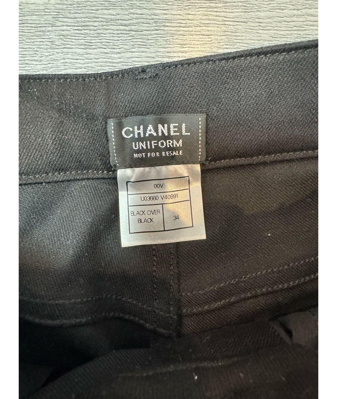 CHANEL Черные хлопковые джинсы слим, фото 3